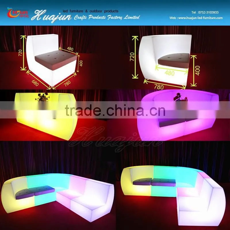 lounge design sofa / glowing led sofa / mobilier lumineux /color changing LED furniture