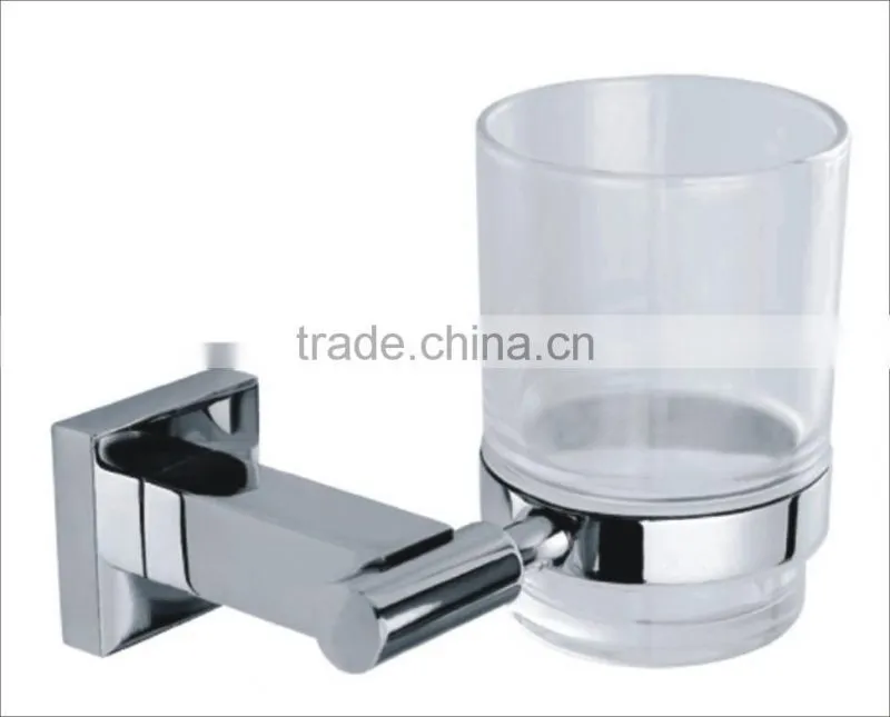 Fashion Wall Mounted Double Stainless Steel Tumbler Holder With Cup