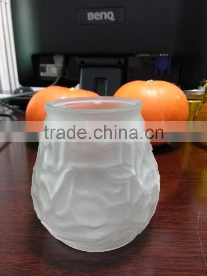 Square red glass candle jar, glass candle holder, glass candlestick
