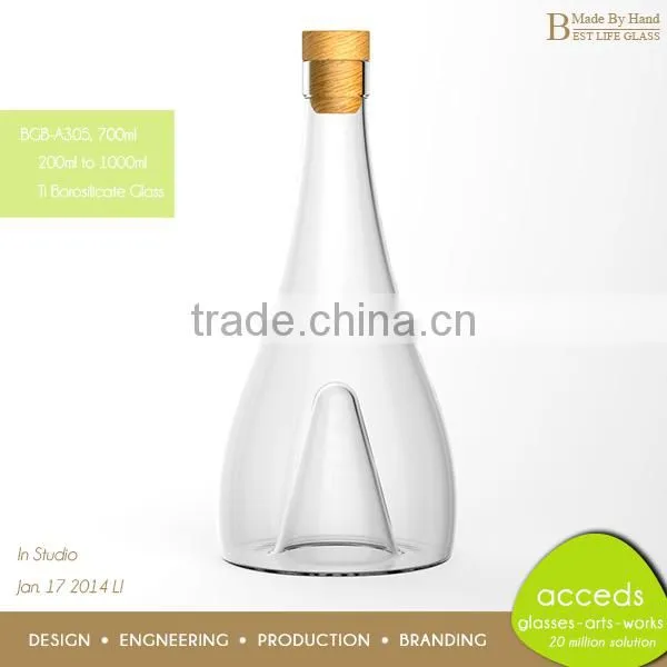 Latest Design Cork Stopper 310Ml Juice Glass Bottle