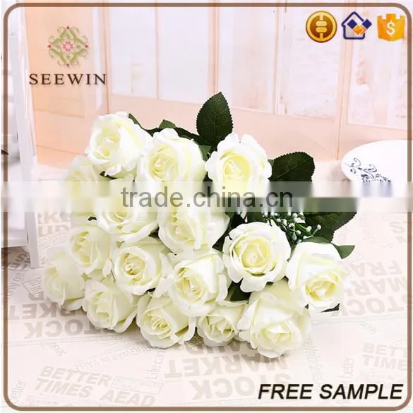 table centerpiece single stem white rose artificial flower