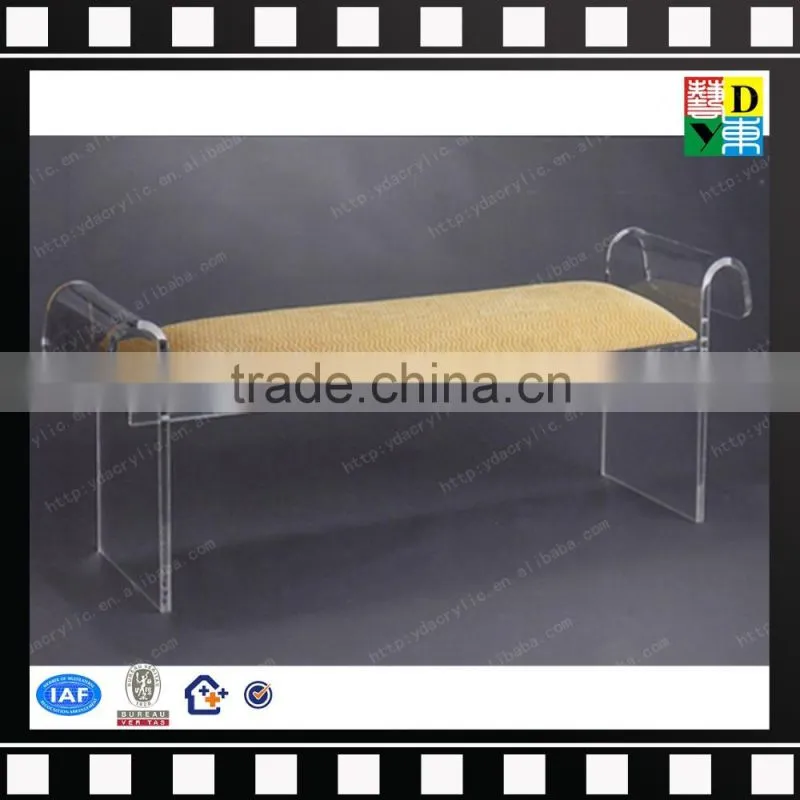 custom design acrylic bench with solf cushion seat top grade high quality acrylic long bench new PMMA lucite acrylic sofa bench