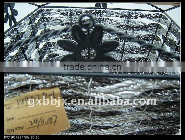 Paper rope wire square hanging storage scrap baskets
