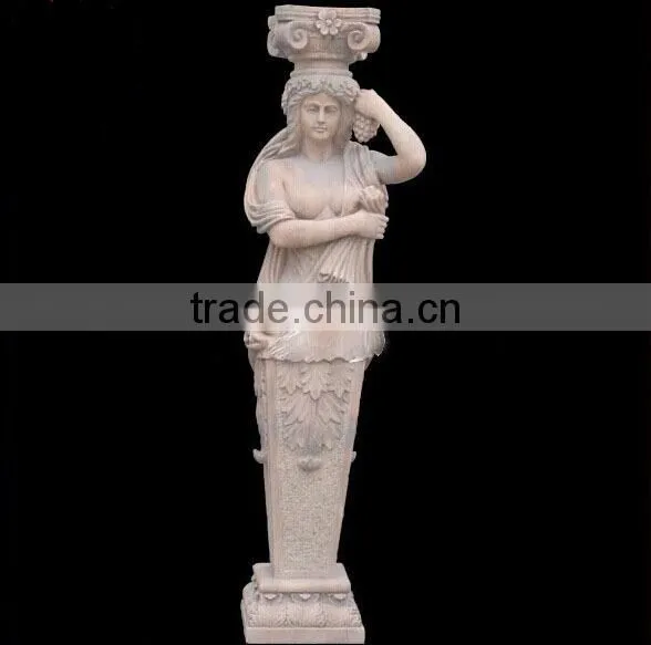 European sex lady stone column in pillar used for decorative