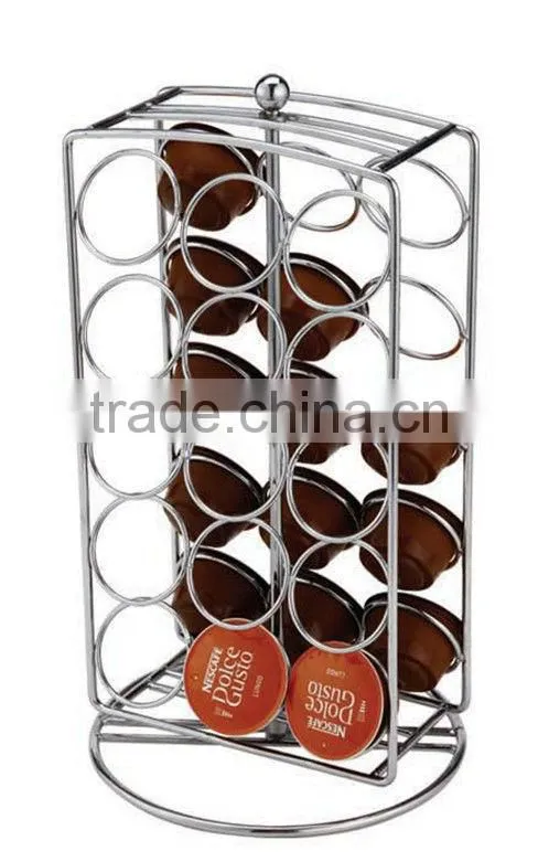 COFFEE CAPSULE HOLDER WITH STAINLESS STELL BASE