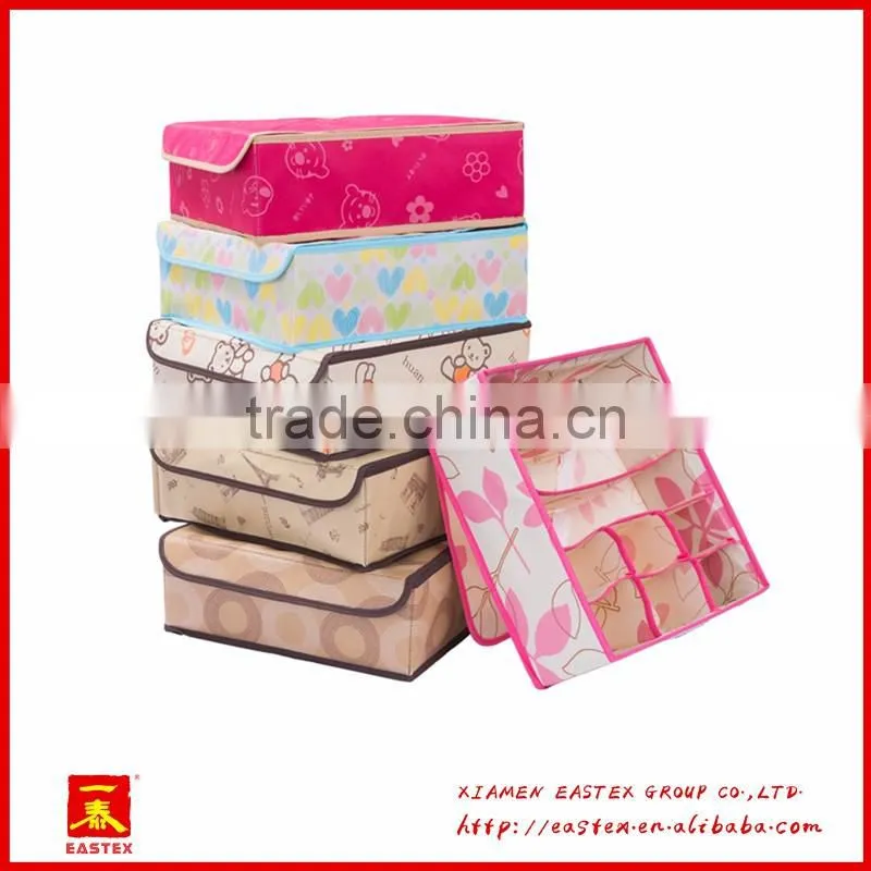 High quality non-woven 9 grid socks/bra/briefs storage Box