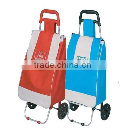 Portable 600D Fabric shopping trolley with Customized logo