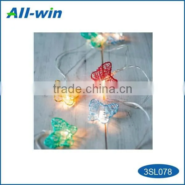 attractive butterfly-shaped solar light with 10pcs white LED, cyrstalline LED light with solar panel Christmas Lights Fairy Ligh
