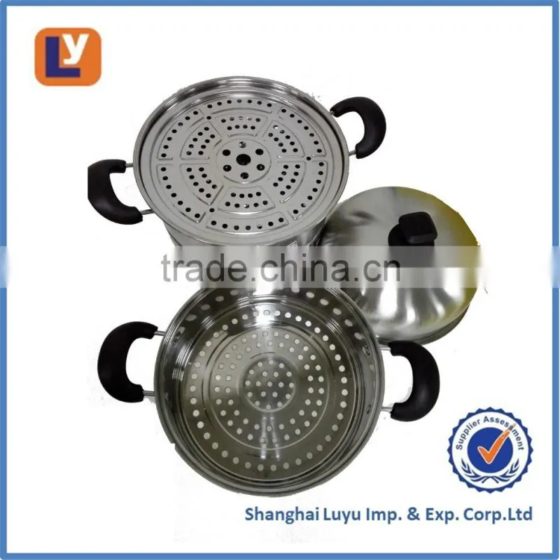 2017 New Design Stainless Steel 3lyaer Steamer Pots Food Steamer Cookware