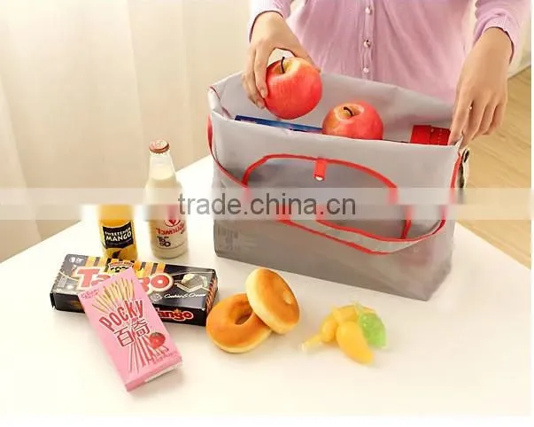 Cheap reusable colorful 190T nylon foldable shoulder shopping bags with pocket