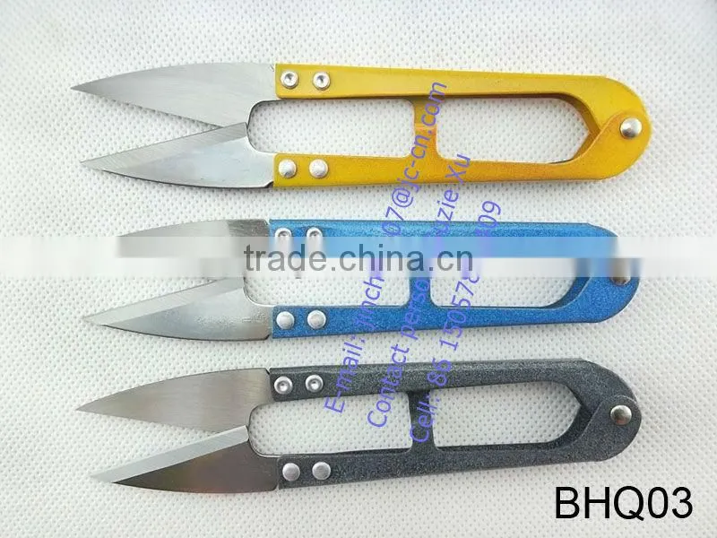 Good quality line scissor, Safty Sewing scissor with cover, plastic thread cutting scissor