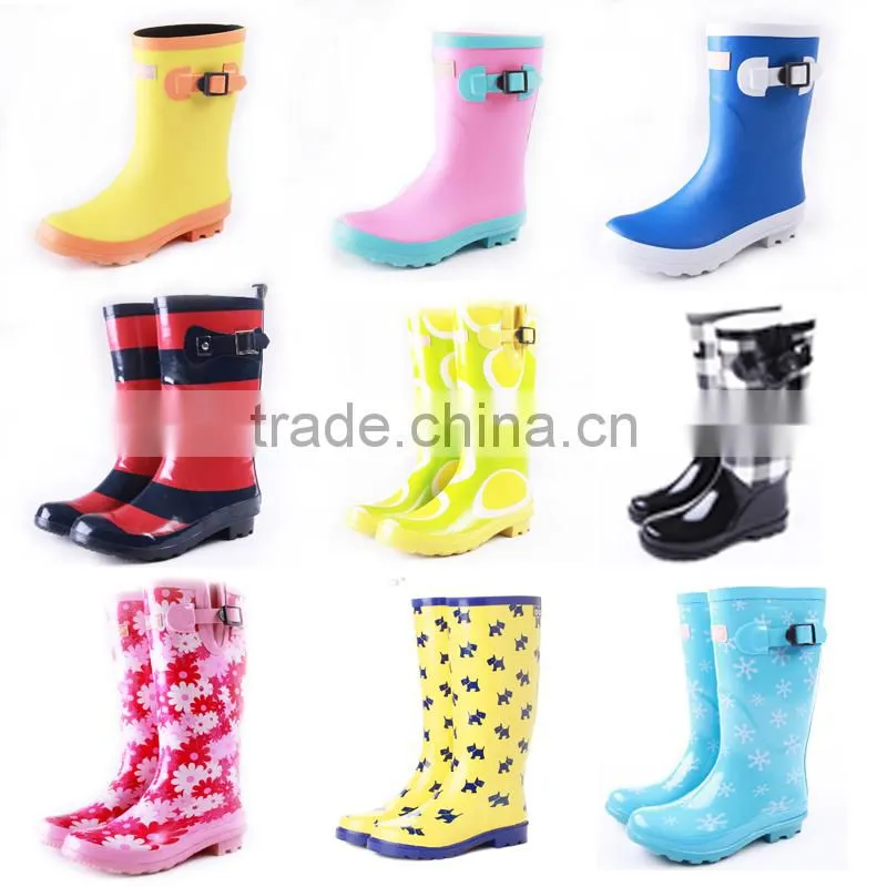 fashion rubber rain boots with cute pattern