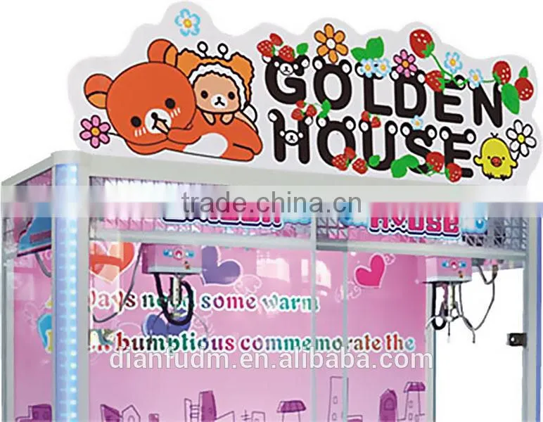 Gloden House coin operate claw crane machine/toy crane machine for sale