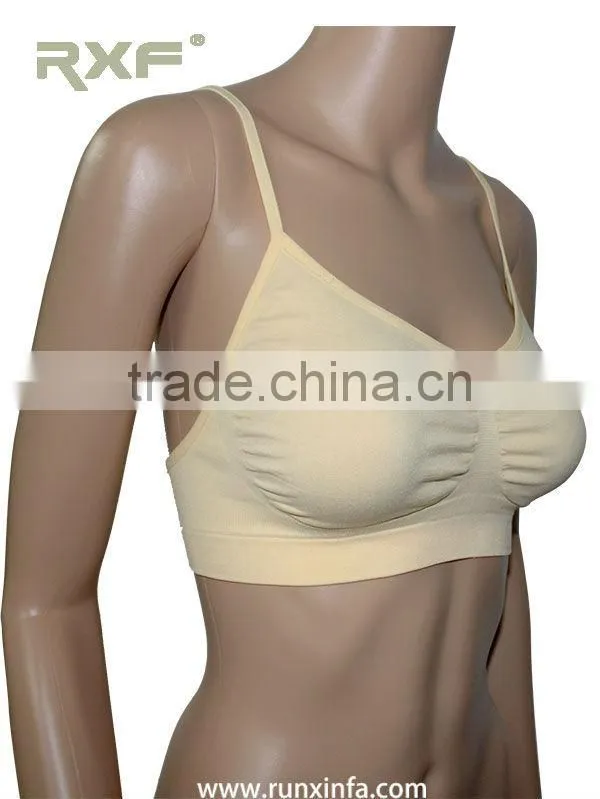 Wholesale yellow seamless sports bra, stylish bra in China factory