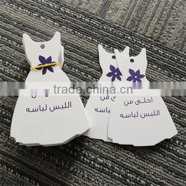 2016 hot sale customized fashionable jeans paper swing tags hang tags with high quality