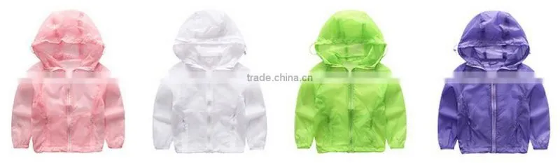 Wholesale Custom sun protection girls and boy clothing 2016