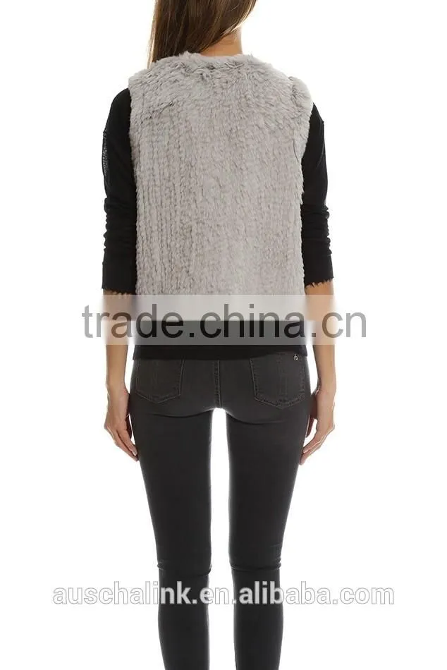 2016 winter popular fashion women rabbit fur vest