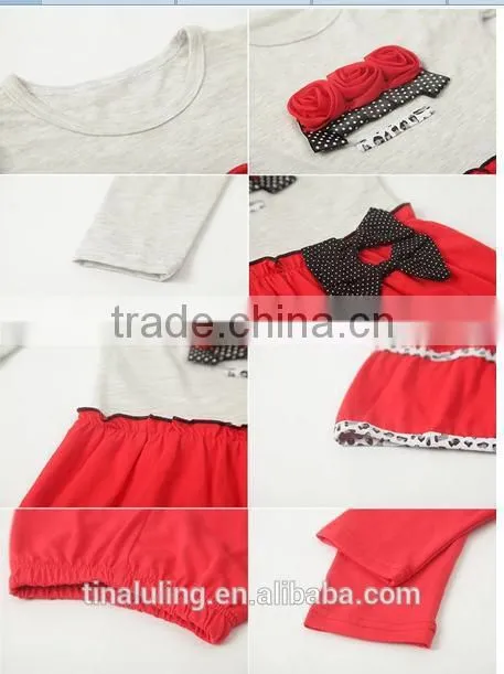 2015 new christmas holiday clothing sets kids Christmas girls outfits children clothing