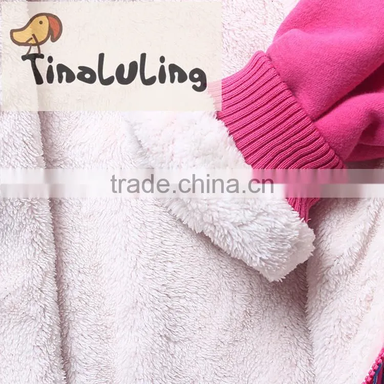 2015 cute love coral fleece jackets kids clothing wholesale girls baby clothes