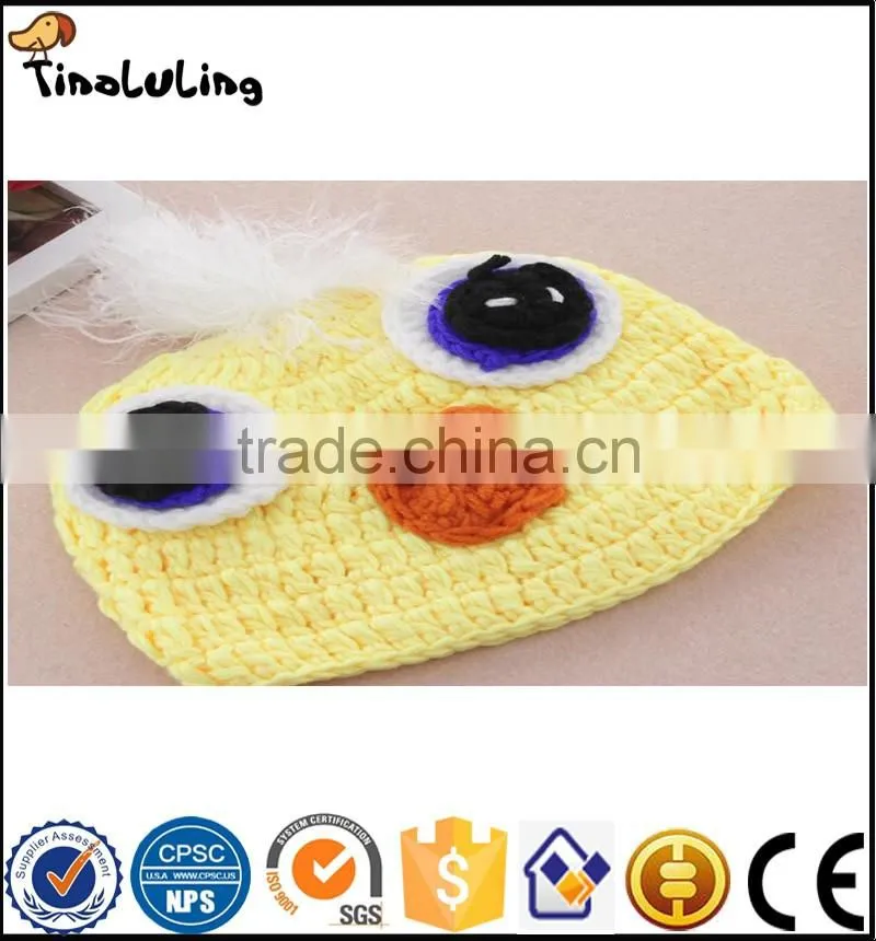 Duck Crochet Quality 3pcs Yellow Outfits Hat+Diaper+Shoes Photographie Props For Newborn Baby Suits
