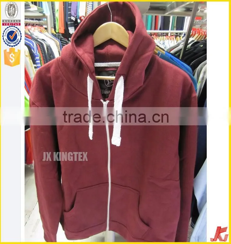 Contrast wholesale color OEM/ODM service men's pink zipper-up hoodies with your own logo