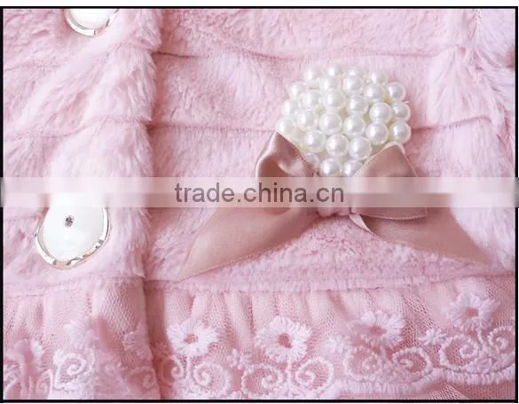Children's Girls Elegant Baby Faux Fur Fleece Lined kid Coat 18908