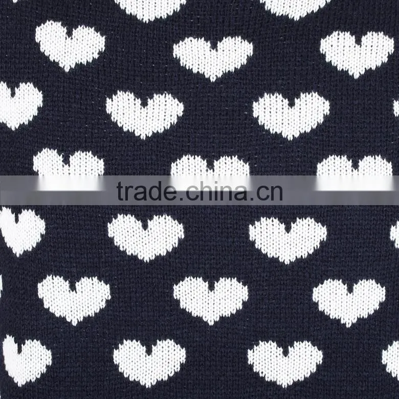 latest crew neck rib-knit hem pullover heart shape jacquard knitting sweater
