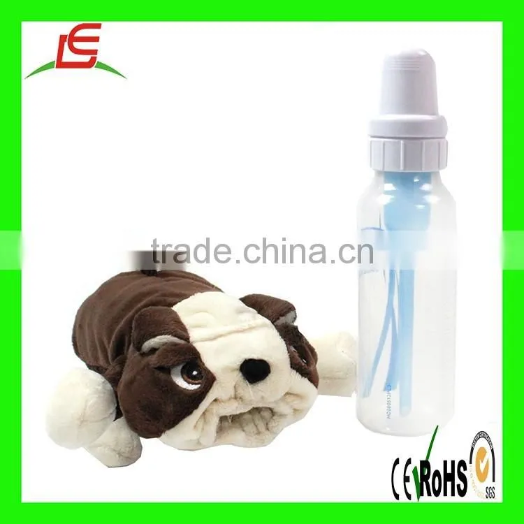 Brown Bottle Pets Baby Bottle Cover Bulldog With White Head