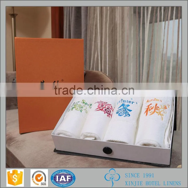 Factory price cotton hutel used customized promotional Embroidery thick hand towel for wholesale
