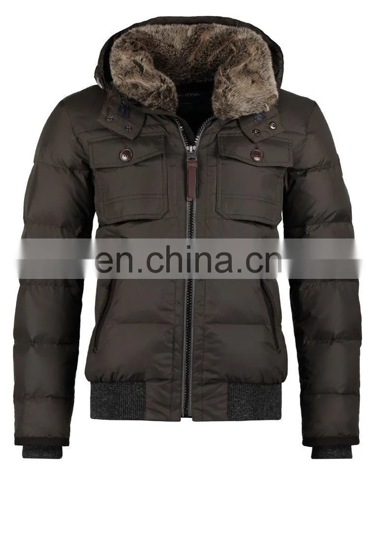 warm artificial padded jacket for man
