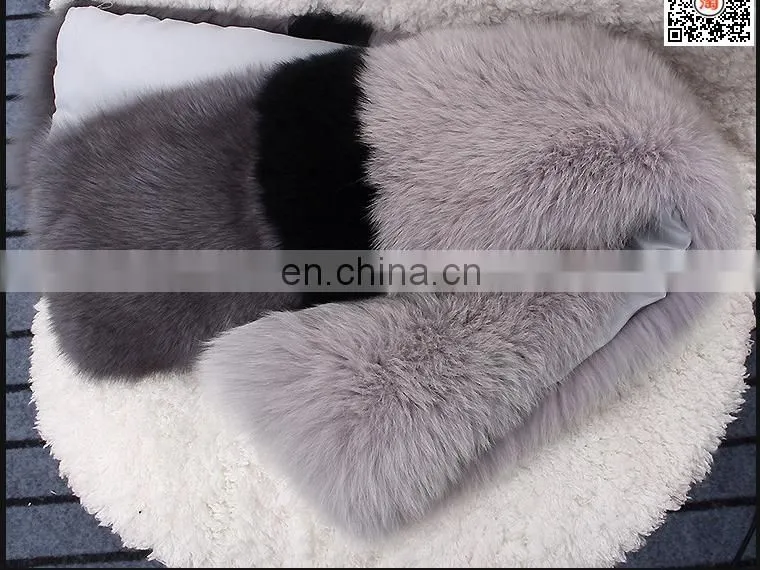 New Style Large Grey Fox Fur Scarf Real Fox Fur Shawl Cape For Lady