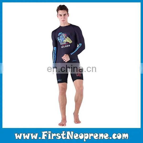 Black Carton Printing Men Style Long Sleeve Rashguards