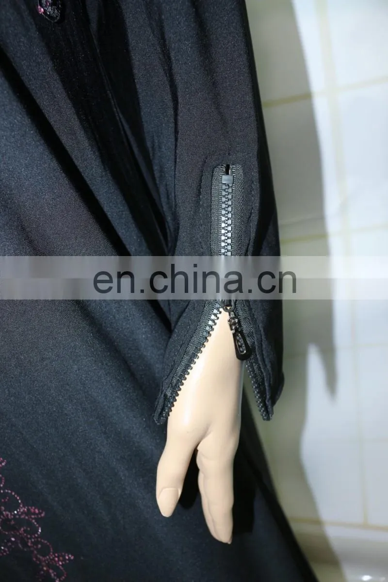 Arabic front middle zipper abaya kaftan designs