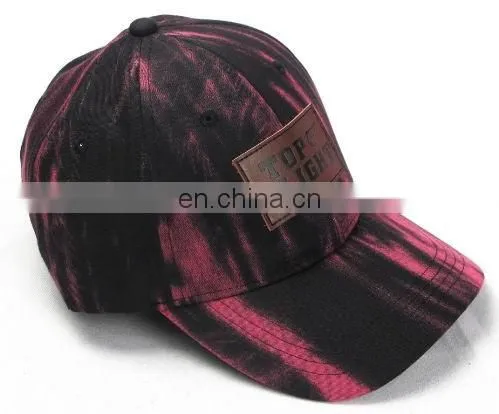 Cap factory high quality custom 6 panel leather patch logo baseball cap/hat