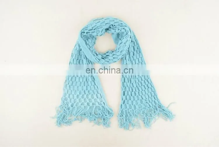2017 hollow out double hook flower lady warm shawl wool scarf with tassel
