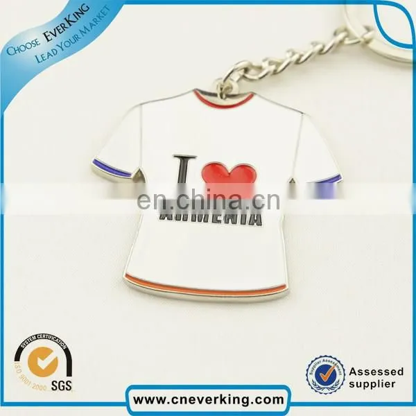 Custom Hard Enamel Keychain for clothes T-shirt Shape metal keychain