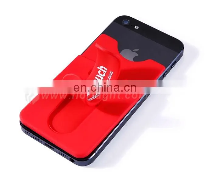 High quality id cell phone sticker branding silicone card holder wallet