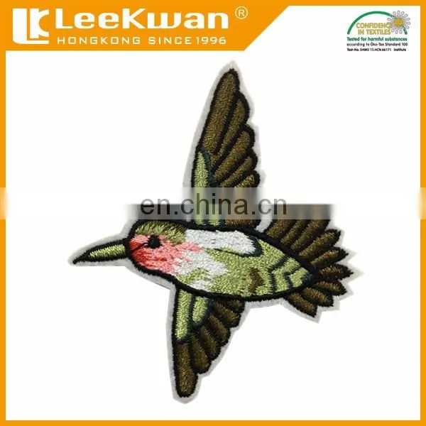 Custom Full Embroidered Patch /Hummingbird Ruby Red Throat Iron On Applique