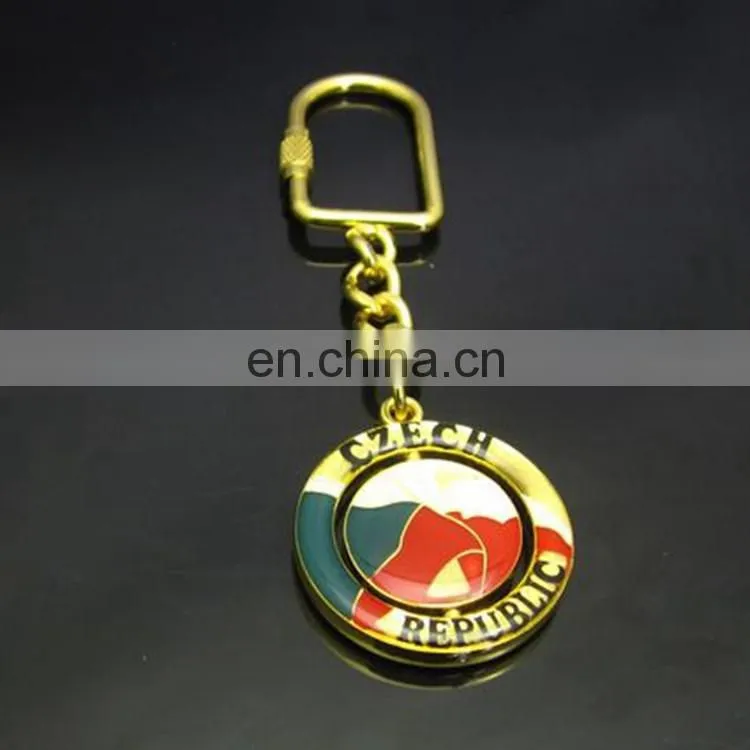 Custom Shiny Gold Color Metal Keychain Key Ring Key Holder