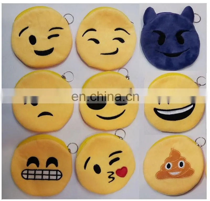 30 styles of creative plush emoji coin purse