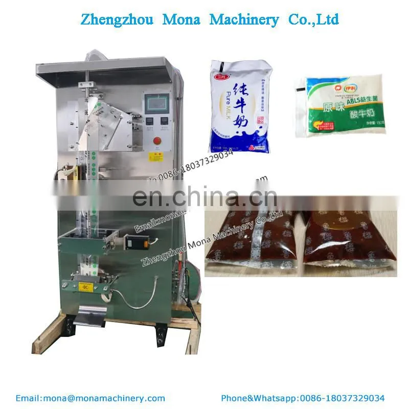 Automatic yogurt / milk / soy sauce packets packing machine weighing and sealing machine