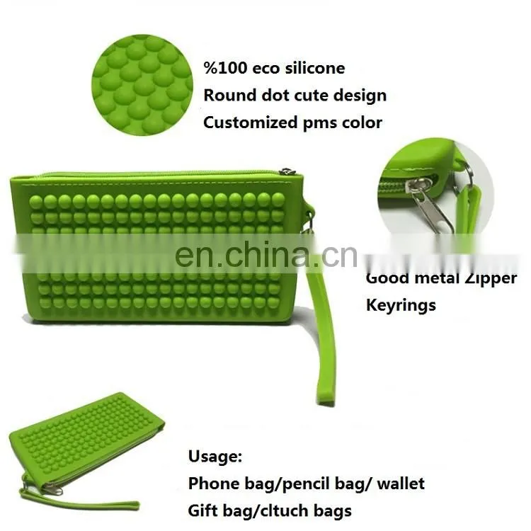 Cheap Women's Silicone Wallet Clutch Bag Zipper Wristlet Purse Handbag