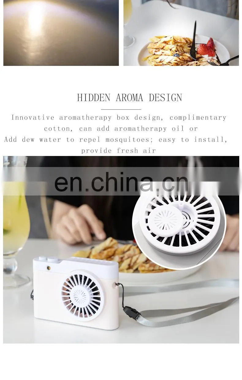 Summer Outdoor Camera Shape 3 Speed Car Hand Hold Power Banks Mini UBS Fans With Light