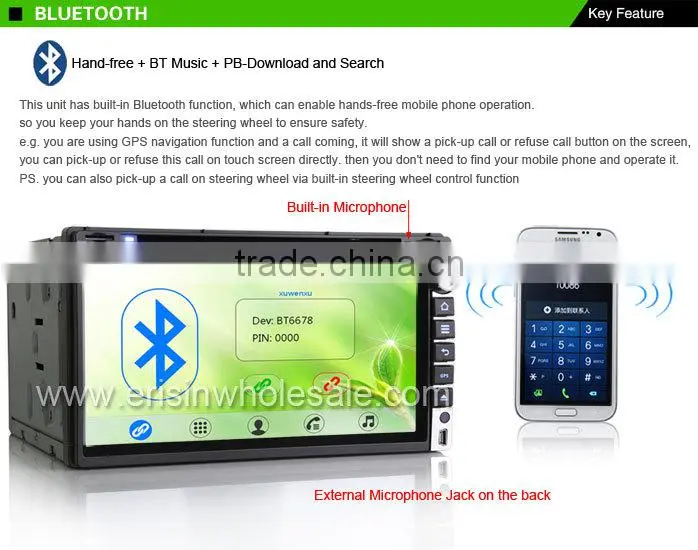 Erisin ES6005M 6.95" Touch Screen 2 Din Car DVD GPS Player
