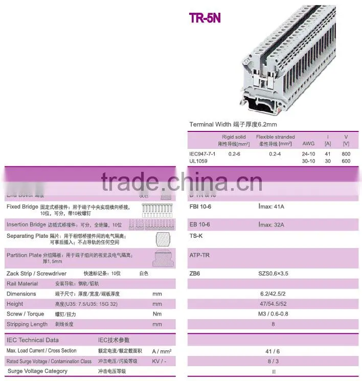power supply rail terminal connectors 30A