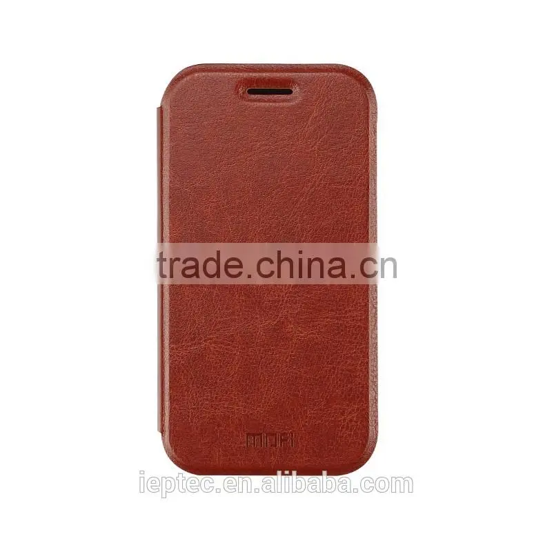 MOFi Hot Sale PU Leather Flip Cell Phone Cover Case for Samsung GALAXY J1, SM-J100, Soft TPU Protective Case