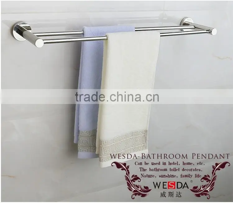 Wesda Bathroom Ware bathroom copper double towel bars 304-A12
