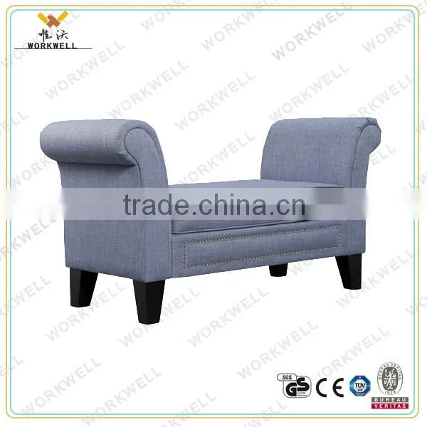 WorkWell high quality fabric dining room lounge chair with Rubber wood legs Kw-D4182