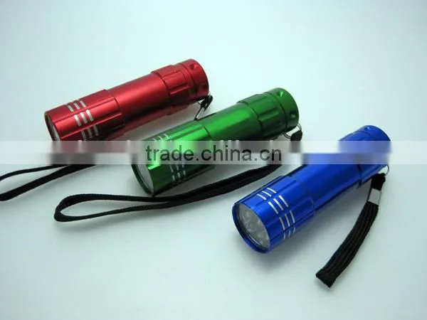9led aluminium pocket mini flashlight torch