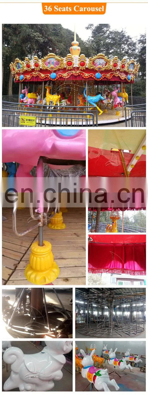Amusement ride outdoor carousel horses rides children game carousel for sale